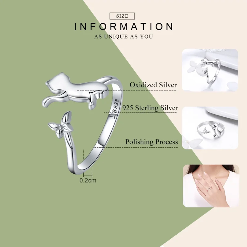 (imagem para) Anel Companheirismo do gato estilo Pandora - SCR443 - Visualizar 3