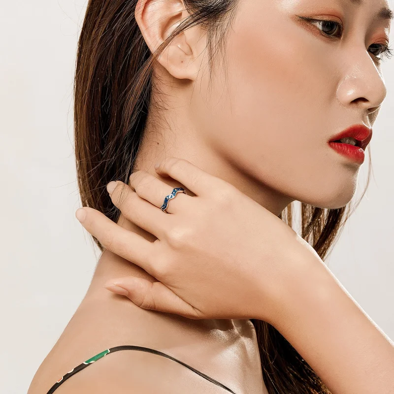 (imagem para) Anel Céu estrelado de Van Gogh estilo Pandora - SCR608 - Visualizar 5