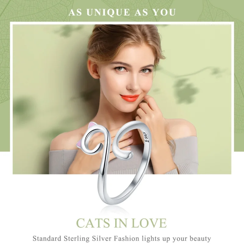 (imagem para) Anel Gatos apaixonados estilo Pandora - SCR341 - Visualizar 2