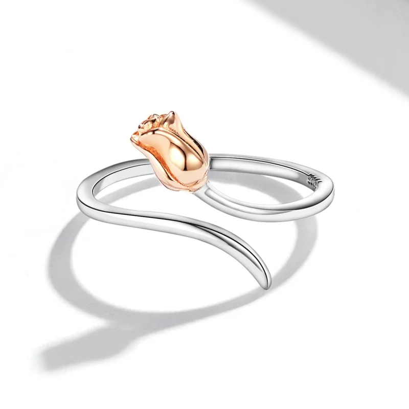 (imagem para) Pandora Style A Rose Open Ring - SCR761 - Visualizar 3