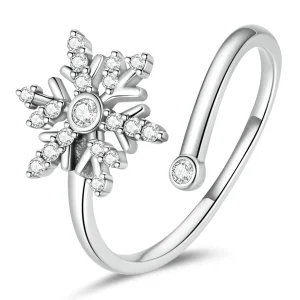 (imagem para) Pandora Style Beautiful Snowflakes Open Ring - BSR214