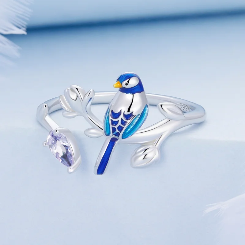 (imagem para) Pandora Style Bird Open Ring - BSR288 - Visualizar 3