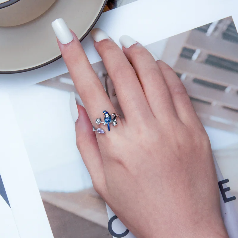 (imagem para) Pandora Style Bird Open Ring - BSR288 - Visualizar 5