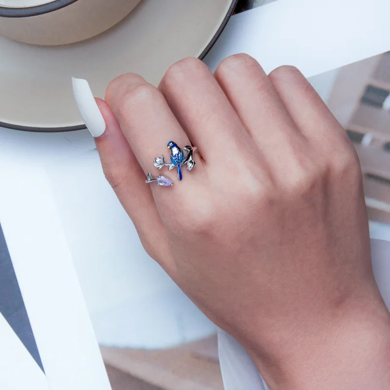 (imagem para) Pandora Style Bird Open Ring - BSR288 - Visualizar 6