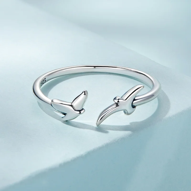 (imagem para) Pandora Style Bird Open Ring - SCR869 - Visualizar 3