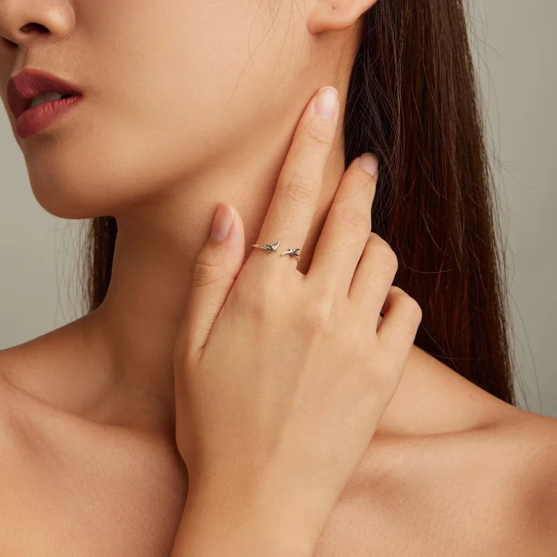 (imagem para) Pandora Style Bird Open Ring - SCR869 - Visualizar 4