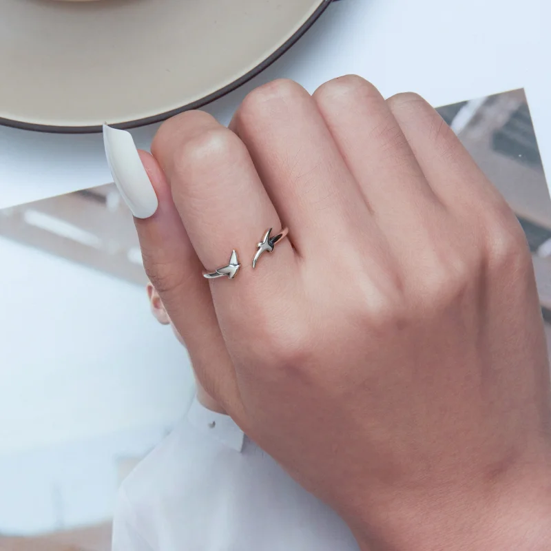 (imagem para) Pandora Style Bird Open Ring - SCR869 - Visualizar 5