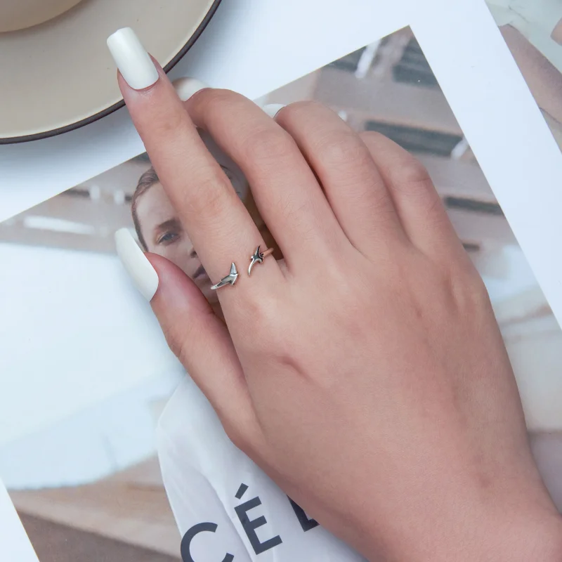 (imagem para) Pandora Style Bird Open Ring - SCR869 - Visualizar 6