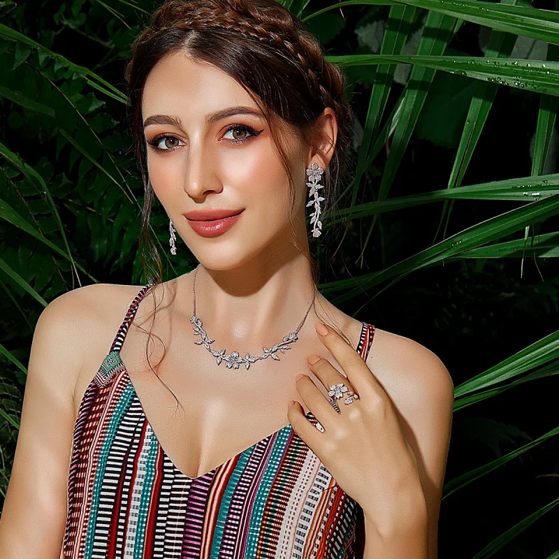 (imagem para) Pandora Style Cherry Blossoms Open Ring - BSR076 - Visualizar 8