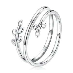 (imagem para) Pandora Style Circles of Leaves Open Ring - SCR755