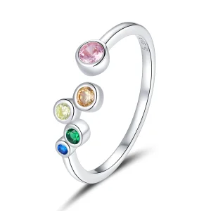 (imagem para) Pandora Style Colorful Bubbles Open Ring - BSR149