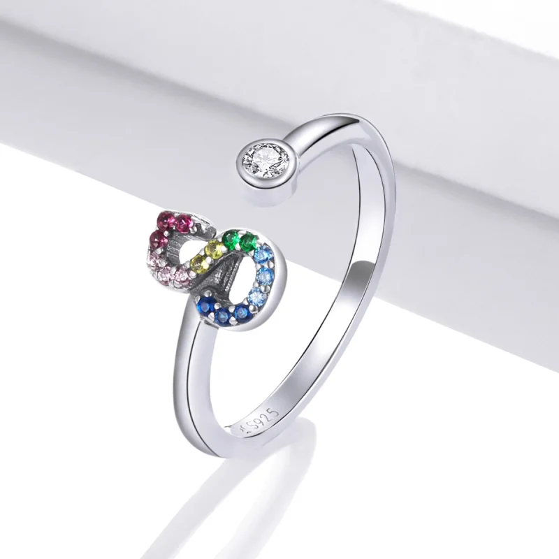 (imagem para) Pandora Style Colorful Letter-S Open Ring - SCR723-S - Visualizar 2
