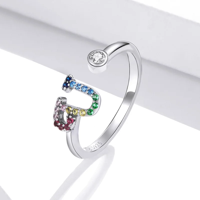 (imagem para) Pandora Style Colorful Letter-U Open Ring - SCR723-U - Visualizar 2
