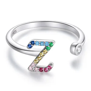 (imagem para) Pandora Style Colorful Letter-Z Open Ring - SCR723-Z