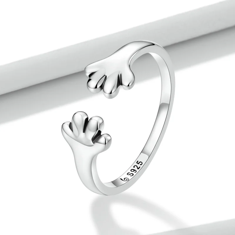 (imagem para) Pandora Style Cute Puppy Open Ring - BSR225 - Visualizar 2
