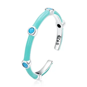 (imagem para) Pandora Style Delicate Turquoise Open Ring - SCR813