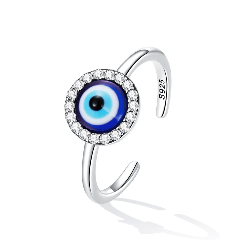 (imagem para) Pandora Style Devil Eye Open Ring - BSR254 - Visualizar 2