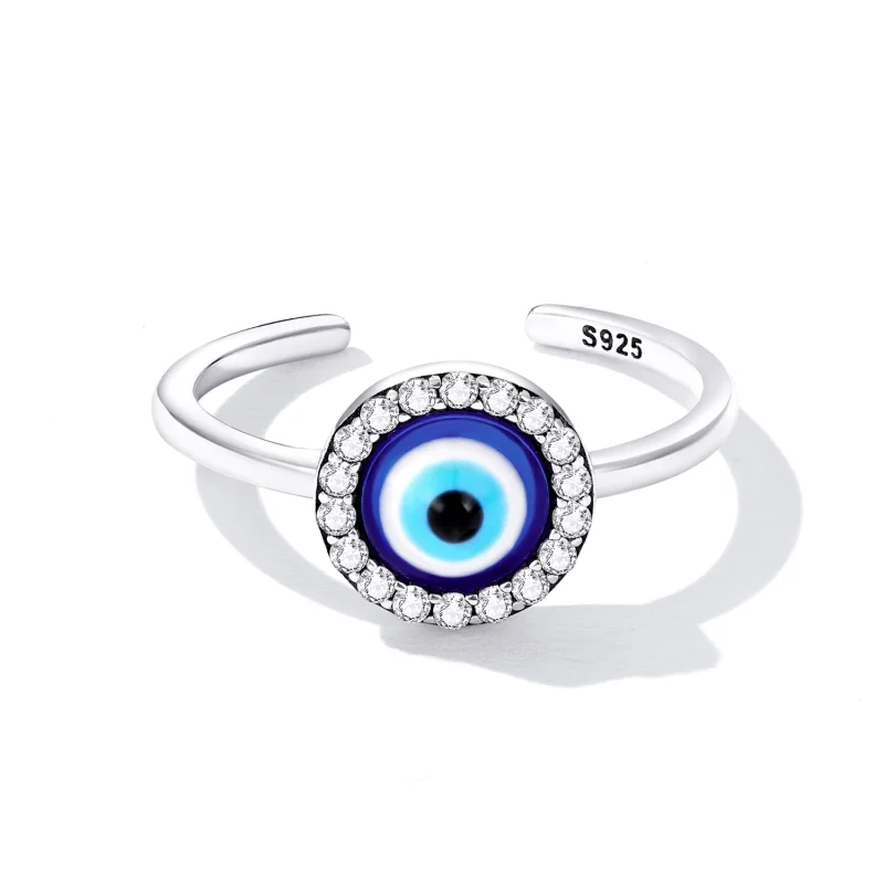 (imagem para) Pandora Style Devil Eye Open Ring - BSR254 - Visualizar 3
