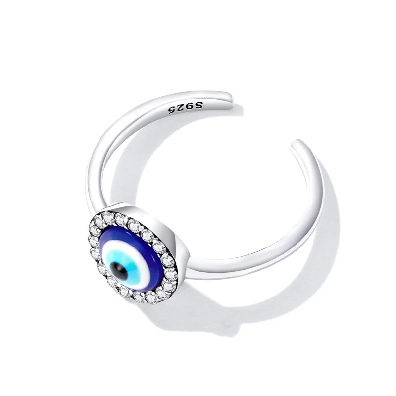 (imagem para) Pandora Style Devil Eye Open Ring - BSR254 - Visualizar 4