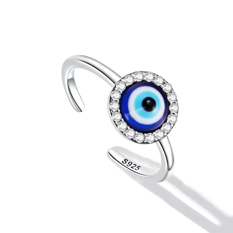 (imagem para) Pandora Style Devil Eye Open Ring - BSR254 - Visualizar 5