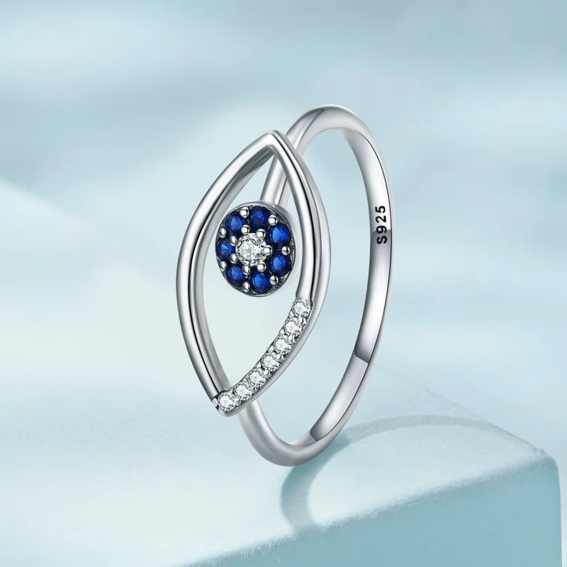 (imagem para) Pandora Style Devil Eye Open Ring - SCR875 - Visualizar 2