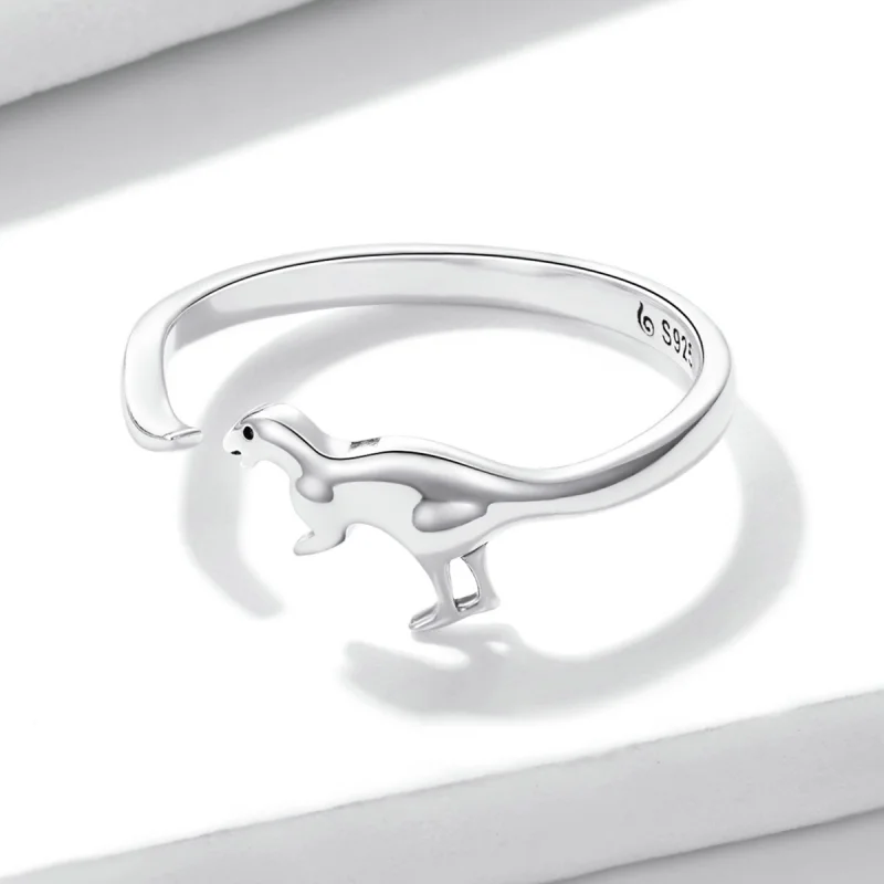 (imagem para) Pandora Style Dinosaur Open Ring - BSR226 - Visualizar 3