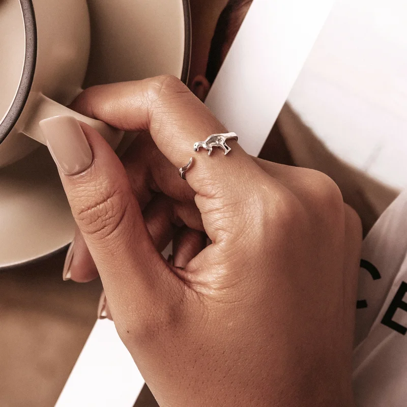 (imagem para) Pandora Style Dinosaur Open Ring - BSR226 - Visualizar 8