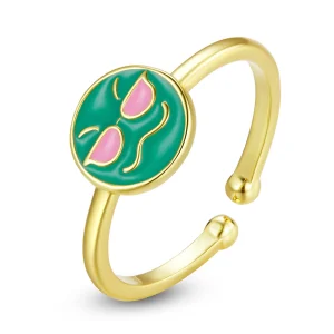 (imagem para) Pandora Style Emoji - Cool Open Ring - SCR737-A