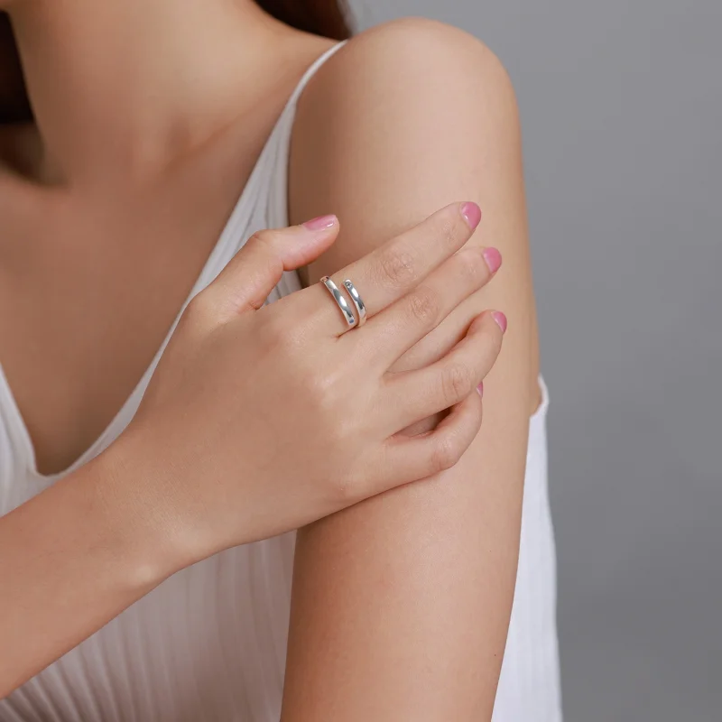 (imagem para) Pandora Style Engraved Double Open Ring - SCR747 - Visualizar 6