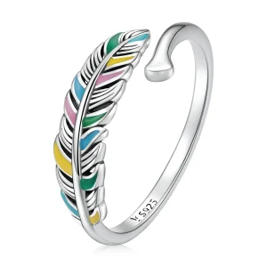 (imagem para) Pandora Style Feather Open Ring - SCR799