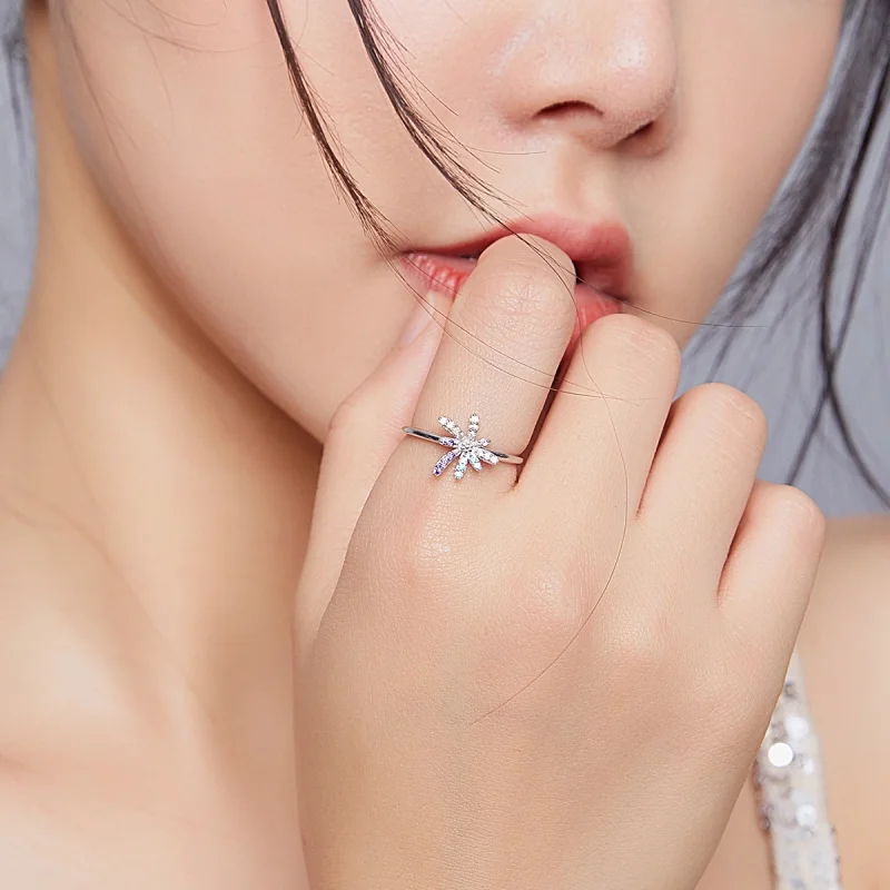 (imagem para) Pandora Style Fireworks Open Ring - BSR120 - Visualizar 8