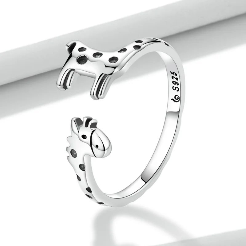 (imagem para) Pandora Style Giraffe Open Ring - BSR228 - Visualizar 2