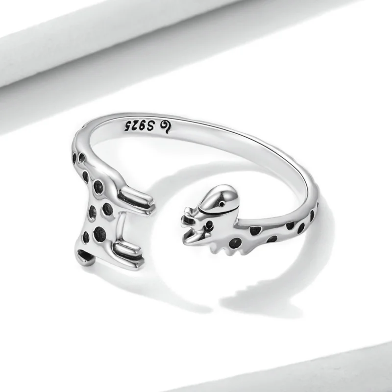 (imagem para) Pandora Style Giraffe Open Ring - BSR228 - Visualizar 3
