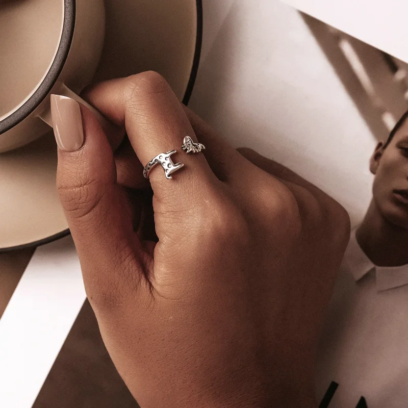 (imagem para) Pandora Style Giraffe Open Ring - BSR228 - Visualizar 6