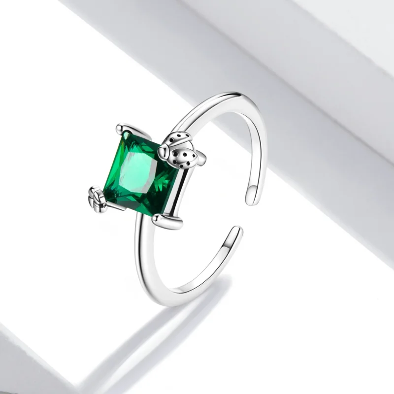 (imagem para) Pandora Style Green Zirconium Open Ring - SCR754 - Visualizar 2