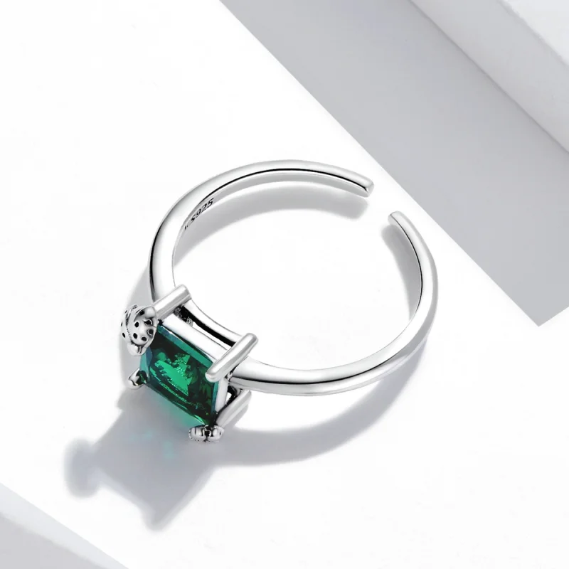 (imagem para) Pandora Style Green Zirconium Open Ring - SCR754 - Visualizar 3