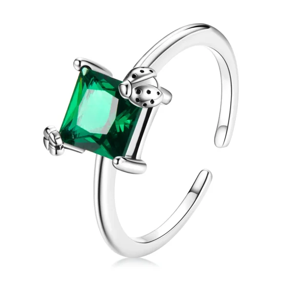(imagem para) Pandora Style Green Zirconium Open Ring - SCR754