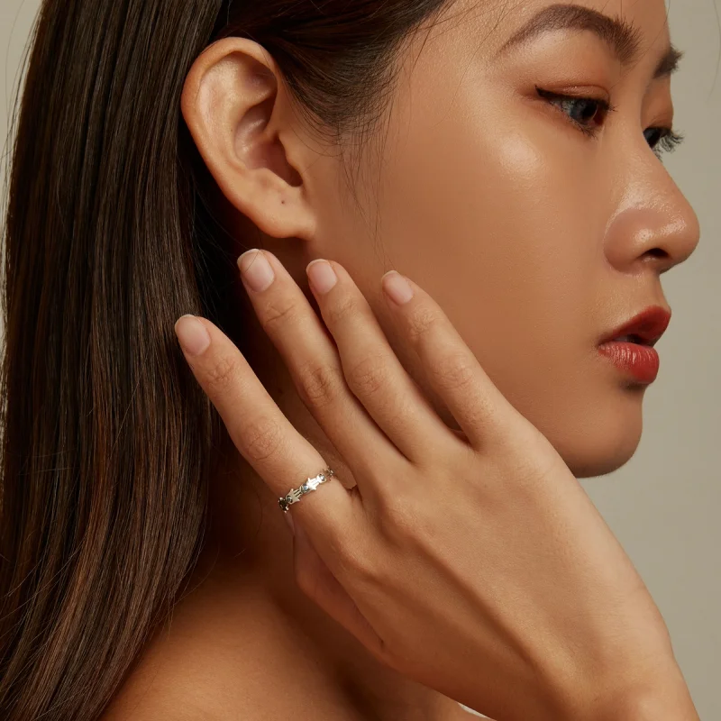 (imagem para) Pandora Style Hand of Fatima Open Ring - BSR237 - Visualizar 8