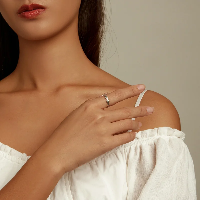 (imagem para) Pandora Style Hand of Fatima Open Ring - BSR237 - Visualizar 9