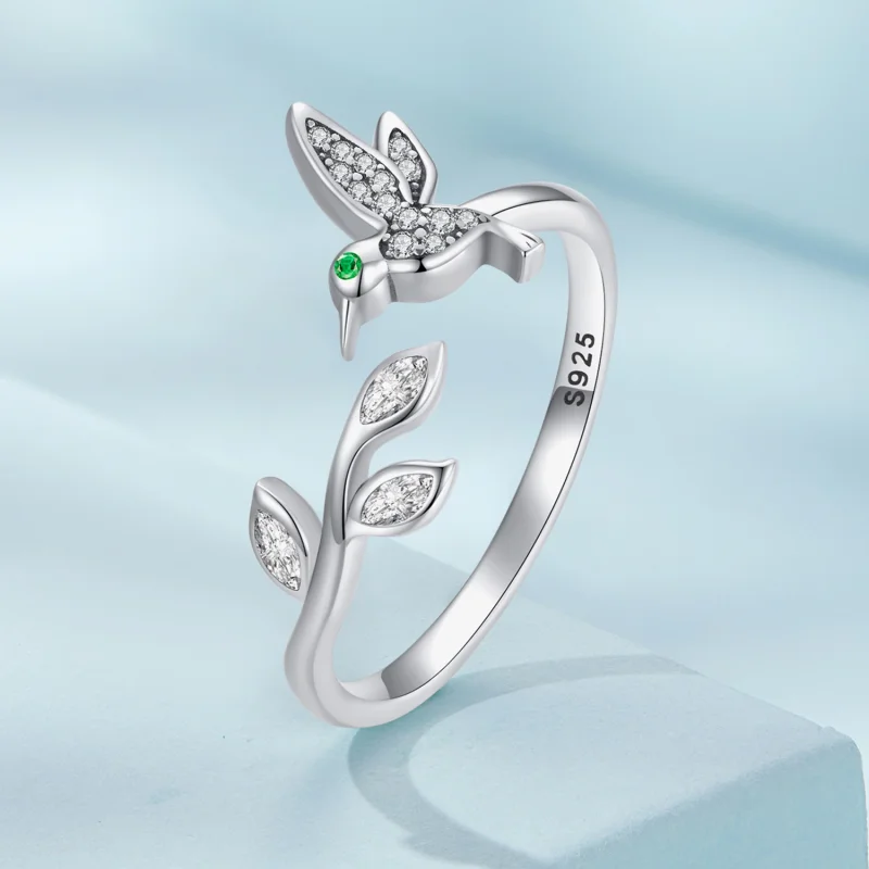(imagem para) Pandora Style Hummingbird Open Ring - SCR871 - Visualizar 2