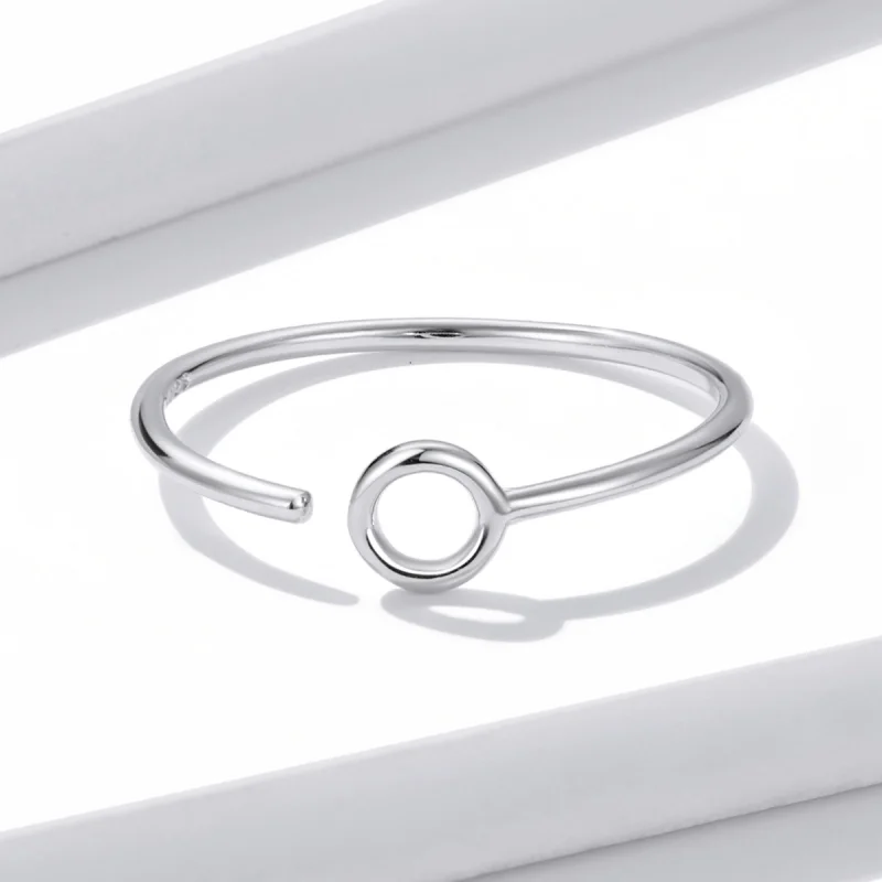 (imagem para) Pandora Style Little Circle Open Ring - BSR204 - Visualizar 3