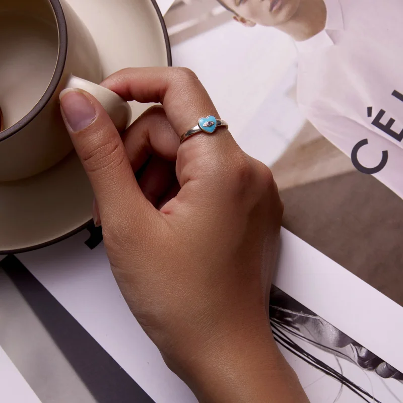 (imagem para) Pandora Style Love Devil Eyes Open Ring - SCR806 - Visualizar 5