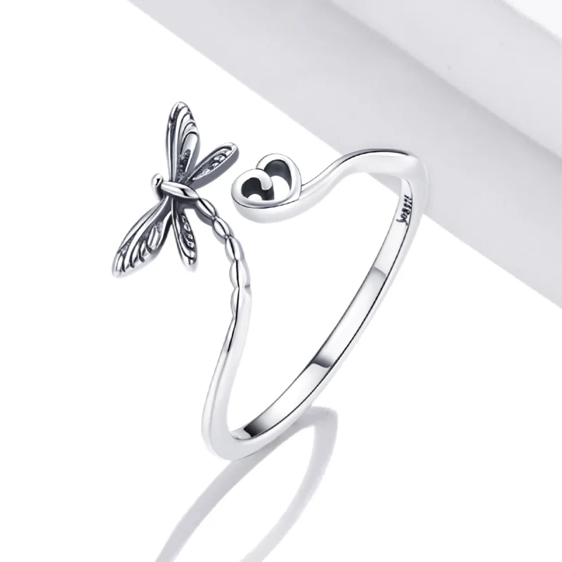 (imagem para) Pandora Style Love Dragonfly Open Ring - SCR734 - Visualizar 2