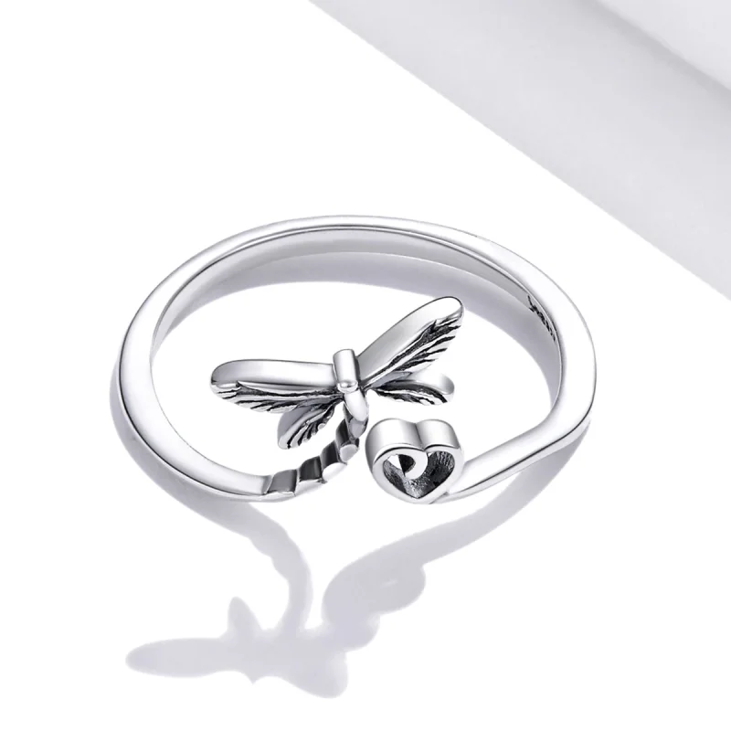 (imagem para) Pandora Style Love Dragonfly Open Ring - SCR734 - Visualizar 3