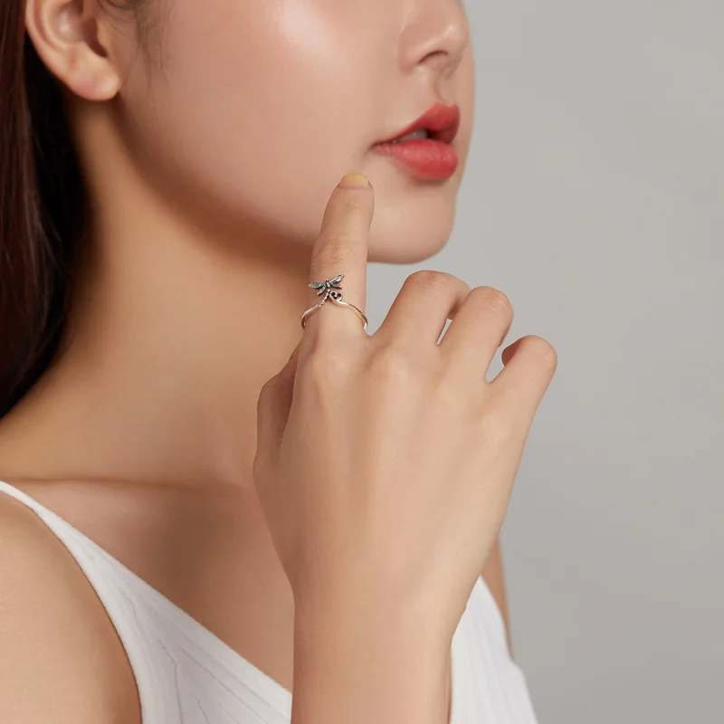 (imagem para) Pandora Style Love Dragonfly Open Ring - SCR734 - Visualizar 7