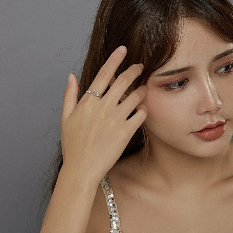 (imagem para) Pandora Style Love Open Ring - BSR146 - Visualizar 7