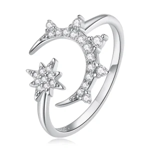 (imagem para) Pandora Style Moon and Stars Open Ring - BSR300