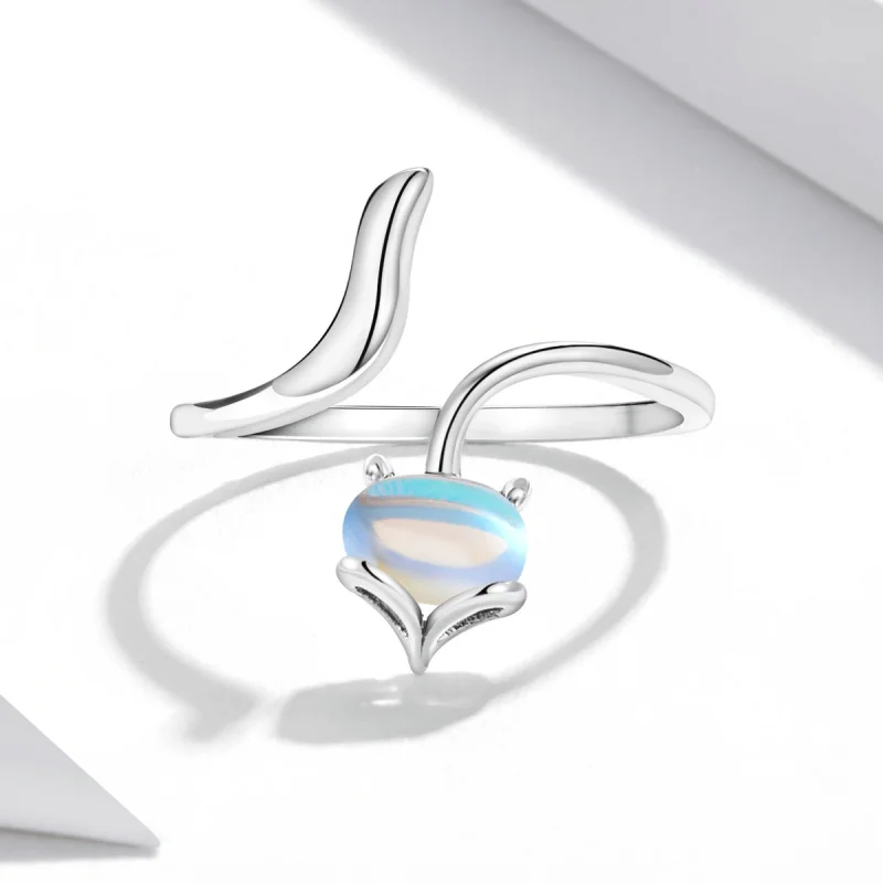 (imagem para) Pandora Style Moonstone Fox Open Ring - SCR756 - Visualizar 3