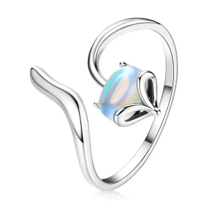 (imagem para) Pandora Style Moonstone Fox Open Ring - SCR756