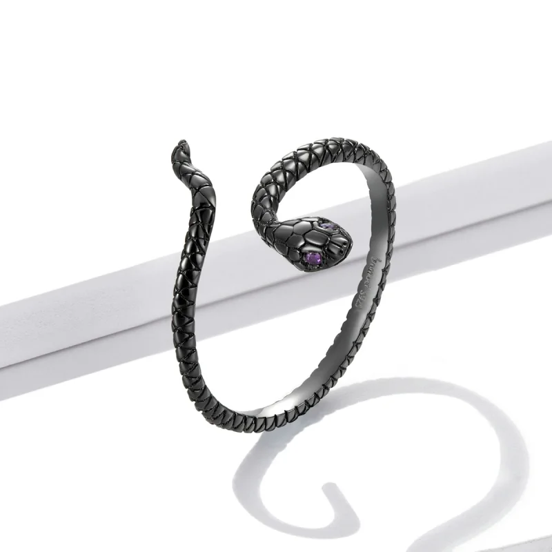 (imagem para) Pandora Style Mystic Snake Open Ring - BSR236 - Visualizar 2